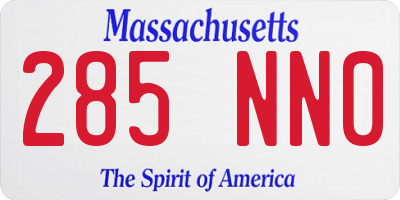MA license plate 285NN0