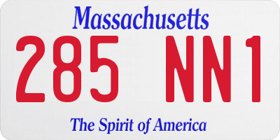 MA license plate 285NN1