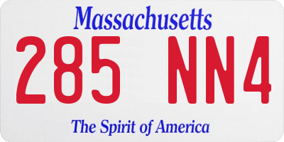 MA license plate 285NN4