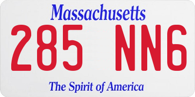 MA license plate 285NN6