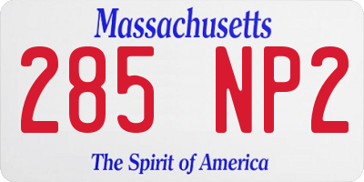 MA license plate 285NP2