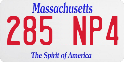 MA license plate 285NP4