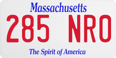 MA license plate 285NR0