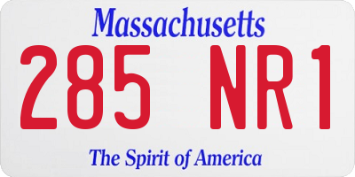 MA license plate 285NR1