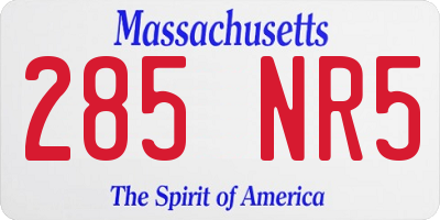MA license plate 285NR5
