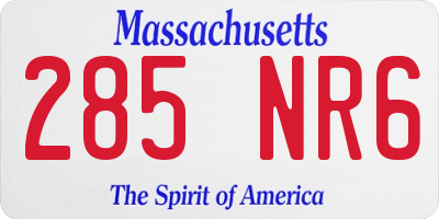 MA license plate 285NR6