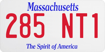 MA license plate 285NT1