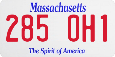 MA license plate 285OH1