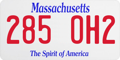 MA license plate 285OH2