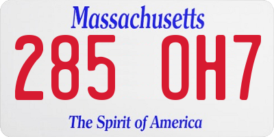 MA license plate 285OH7