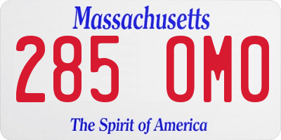 MA license plate 285OM0