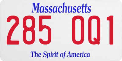 MA license plate 285OQ1
