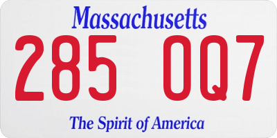 MA license plate 285OQ7