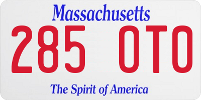 MA license plate 285OT0