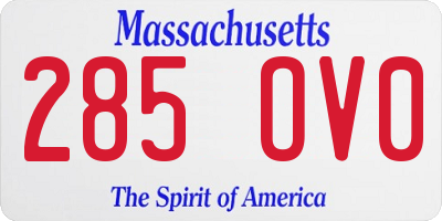MA license plate 285OV0