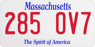 MA license plate 285OV7