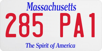 MA license plate 285PA1