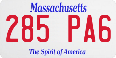 MA license plate 285PA6
