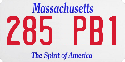 MA license plate 285PB1