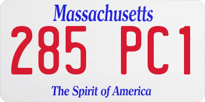 MA license plate 285PC1