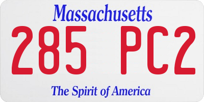 MA license plate 285PC2
