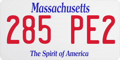 MA license plate 285PE2