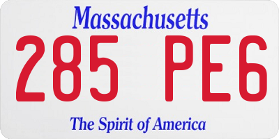 MA license plate 285PE6