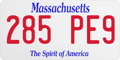 MA license plate 285PE9