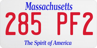 MA license plate 285PF2