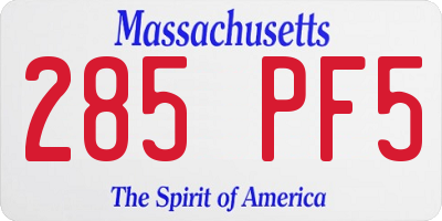 MA license plate 285PF5