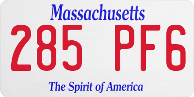 MA license plate 285PF6