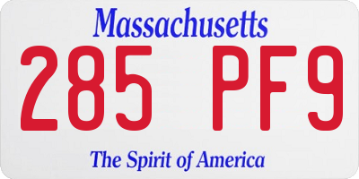 MA license plate 285PF9
