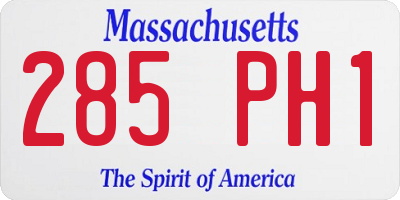 MA license plate 285PH1