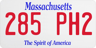 MA license plate 285PH2