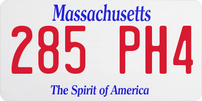 MA license plate 285PH4
