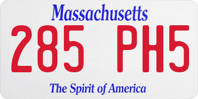 MA license plate 285PH5