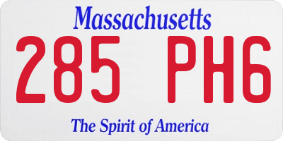 MA license plate 285PH6