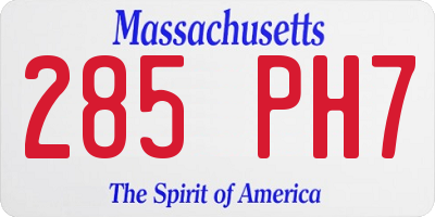 MA license plate 285PH7