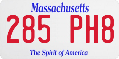 MA license plate 285PH8