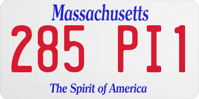 MA license plate 285PI1