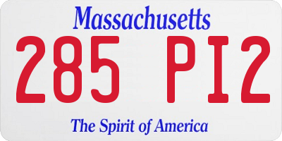 MA license plate 285PI2