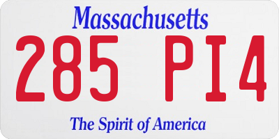 MA license plate 285PI4