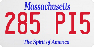 MA license plate 285PI5