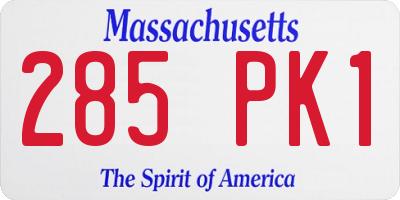 MA license plate 285PK1