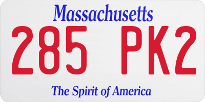 MA license plate 285PK2