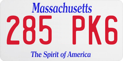 MA license plate 285PK6