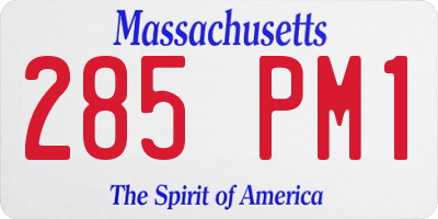 MA license plate 285PM1