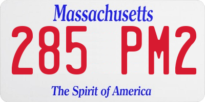 MA license plate 285PM2