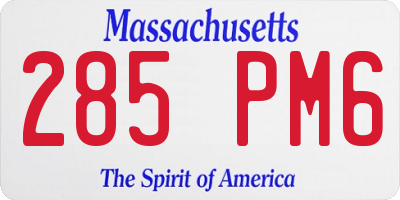 MA license plate 285PM6