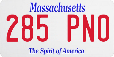 MA license plate 285PN0
